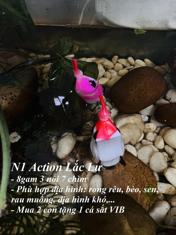 N1 Action Nổi Lắc Lư 8g Táp Là Lụm Mua 2 con tặng cá sắt Vib MỒI CÂU LURE nhái nhấp