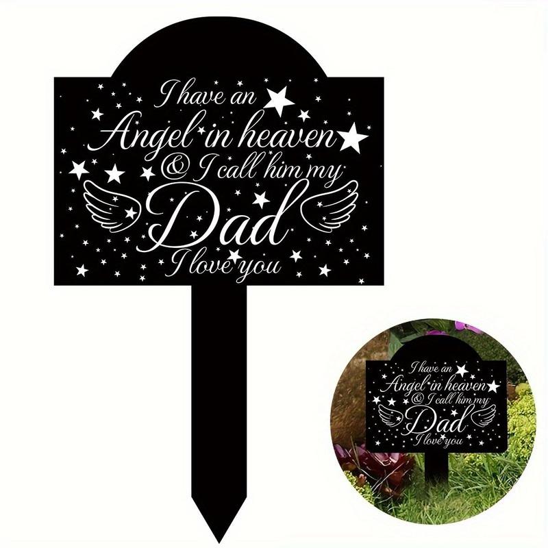 Product Introduction of Acrylic Angel in Heaven Memorial Plaque, Outdoor Grave Monument, Stake Mount for Yard, Cemetery & Garden Decor, Suitable for Remembrance Ceremonies 0