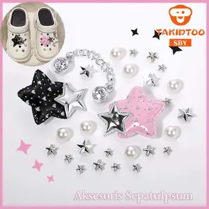 Aksesoris DIY Sandal - Hiasan Sepatu Lucu dengan Beragam Model, termasuk Gantungan Beruang 3D & Rantai yang Bisa Dilepas