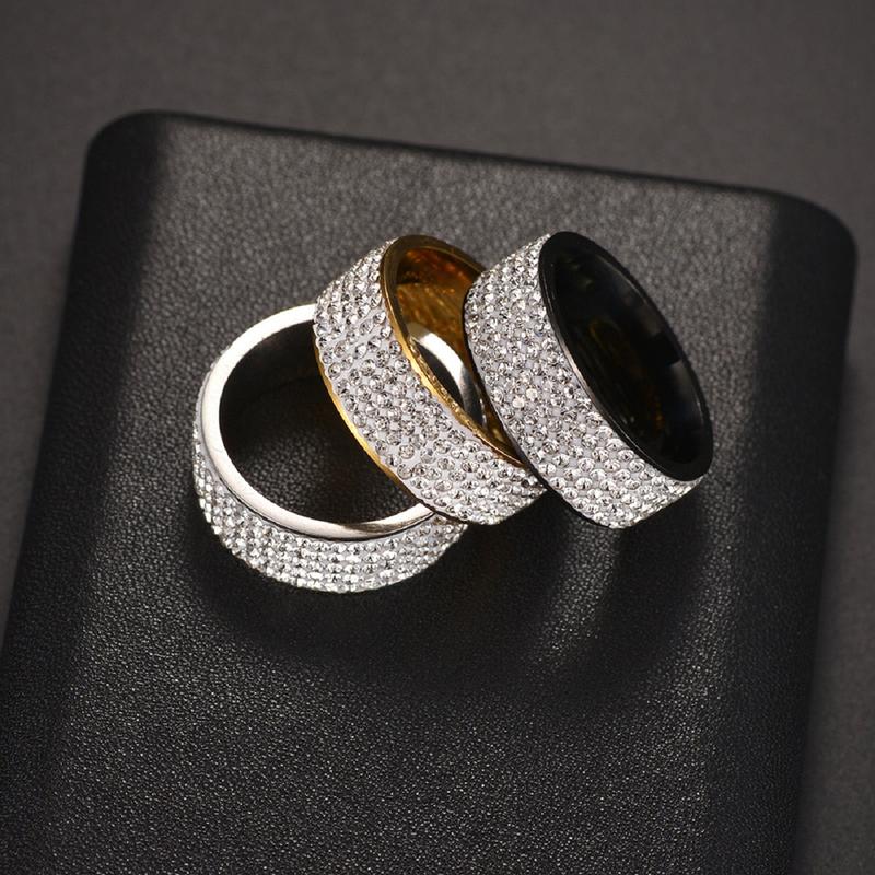 Nhẫn nam nữ thép không gỉ thời  trang, Nhẫn đính đá sáng trọng thanh lịch, Unisex