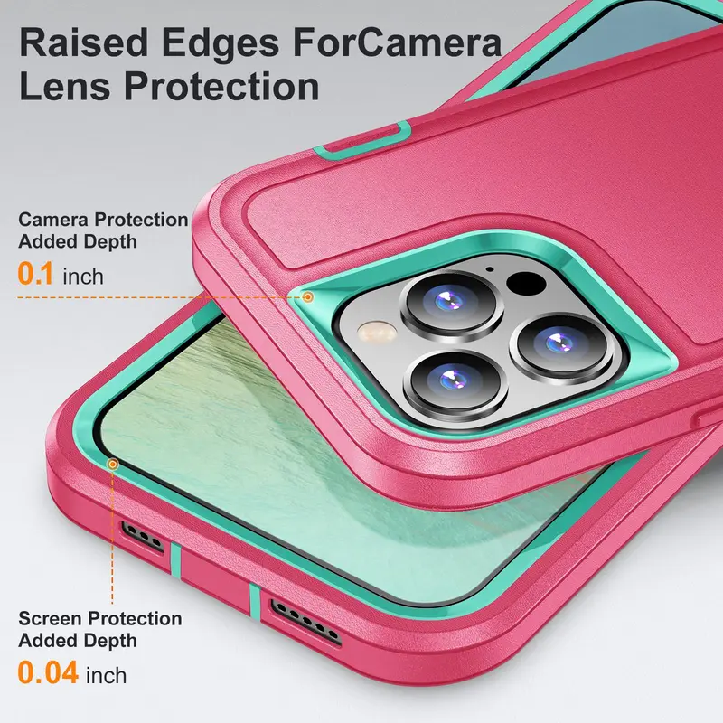 Shockproof Phone Case with Stand, Anti-slip & Anti-drop Phone Protective Cover, Phone Accessories Compatible with iPhone 16ProMax 15 14Plus 13pro 12 11Pro Max 5