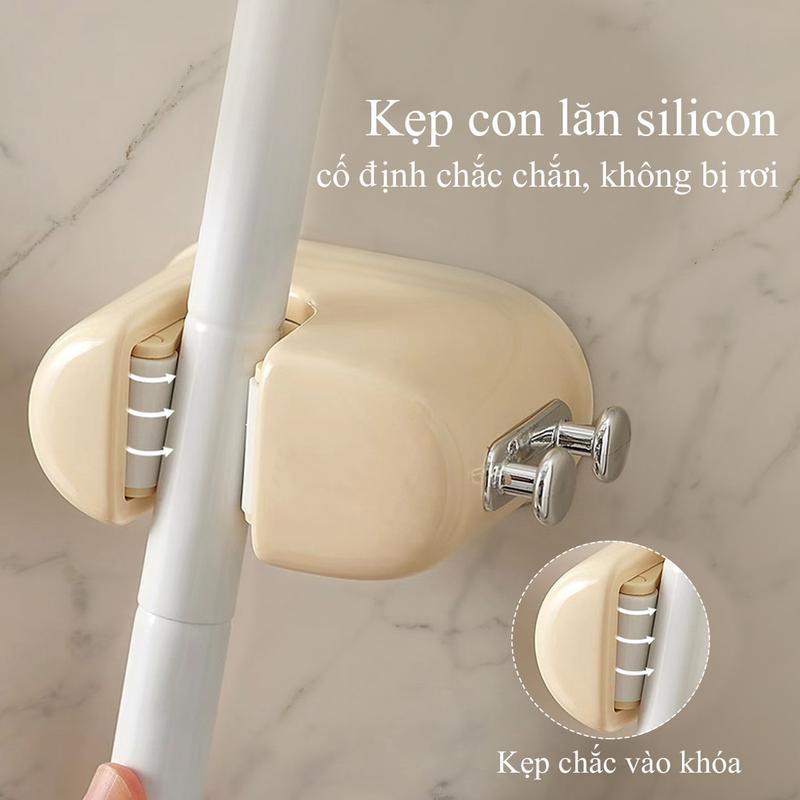 Giá Treo Chổi Và Cây Lau Nhà, Treo Tường, Có Móc Siêu Chắc Chắn, Chất Lượng Cao, Đa Năng, Móc Treo Tường 1
