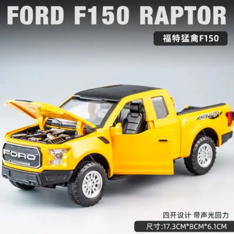 Mô Hình Ô Tô Hợp Kim Ford Raptor F150 Pickup, Tỷ Lệ 1: 32, Đồ Chơi Kim Loại Đúc Khuôn, Mô Hình Xe Địa Hình Bộ Sưu Tập Mô Hình Ô Tô, Có Âm Thanh Và Ánh Sáng, Thích Hợp Cho Trẻ Em, Ý Tưởng Quà Tặng Tuyệt Vời 7