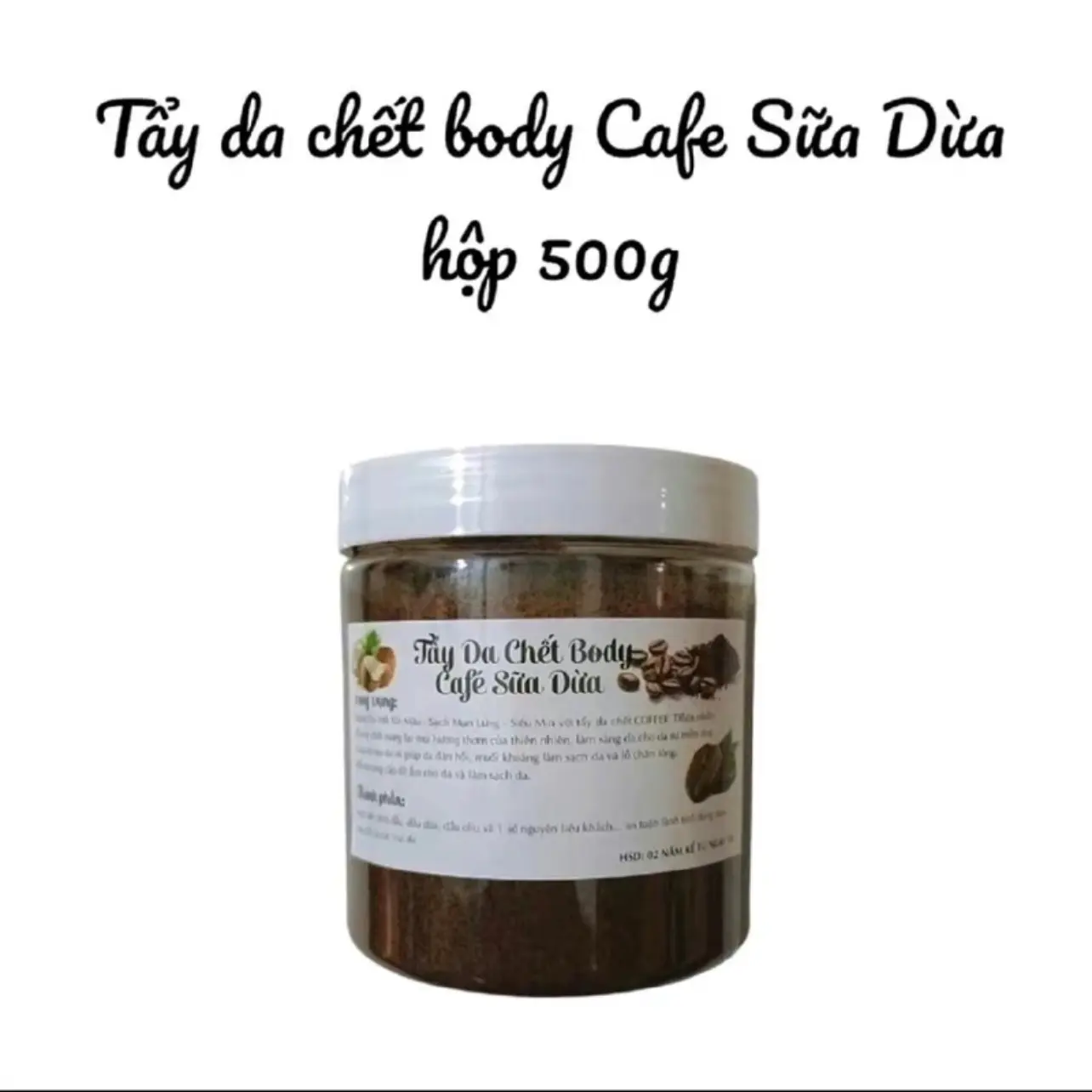 Tẩy tế bào cà phê dưỡng da body nữ cà phê sữa dừa hủ 500g