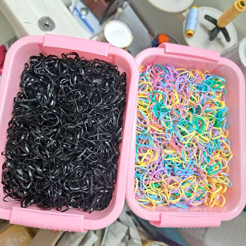 Hộp Thun Buộc Tóc Thun Thái Nhiều Size Nhiều Màu Thun Dẻo Dai Sợi Dày Hộp 200g chun - Tặng Kèm 10 Dây buộc tóc hình