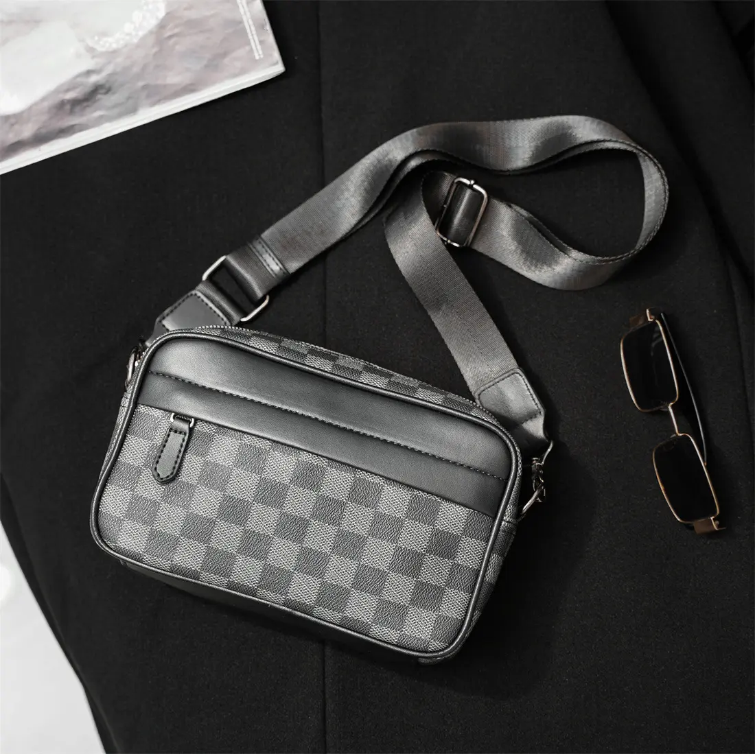 Túi Đeo Chéo Nam Hình Chữ Nhật Da PU Cao Cấp, Chống Nước 68002 Bag Đeo Vai