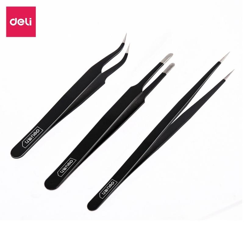 Bộ Nhíp 3 Chiếc Thép Không Gỉ Chính Hãng DELI - Chống Mòn Han Gỉ 4