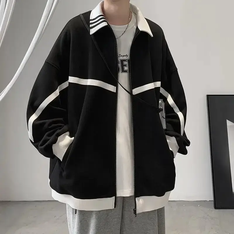 2022 New Korean Style Men's Jacket Casual Loose Fit Versatile HongKong Style Baseball Uniform Trendy Spring Autumn Top