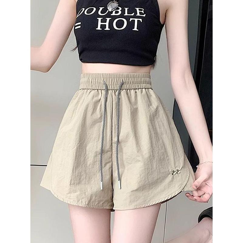 Quần Đùi Nhanh Khô, Chất Liệu Lụa Lạnh Quần Ống Rộng, Dành Cho Nữ Mùa Hè, Ngoại Cỡ, Quần Thể Thao Ngắn 4