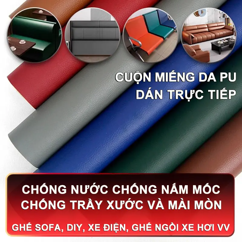 cuộn miếng da pu Sofa da dán Miếng dán vải da PU cỡ lớn kích thước chữa ghế sofa đồ da tự dính