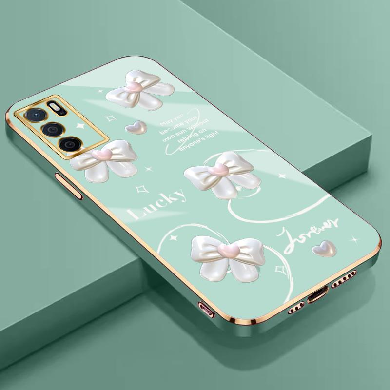 Casing Hp untuk OPPO A16 A16s A1 Pro A11 A11x A11K A12 A12s A12e A15 A15s A16K A16e A17 A18 A1k A1x A2 5G A2x A3 A31 A32 A33 2020 A35 2021 A36 A37 A38 A39 A3 Pro 3D Stereo Bow Tie Silicon TPU Electroplating Case Murah 4