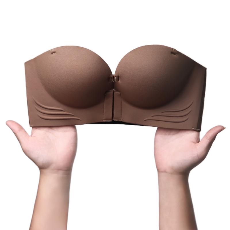 Áo bra nữ chống tụt nâng đẩy V1 tạo khe áo lót cài trước mặc được không dây nhung L1. Tim Voi