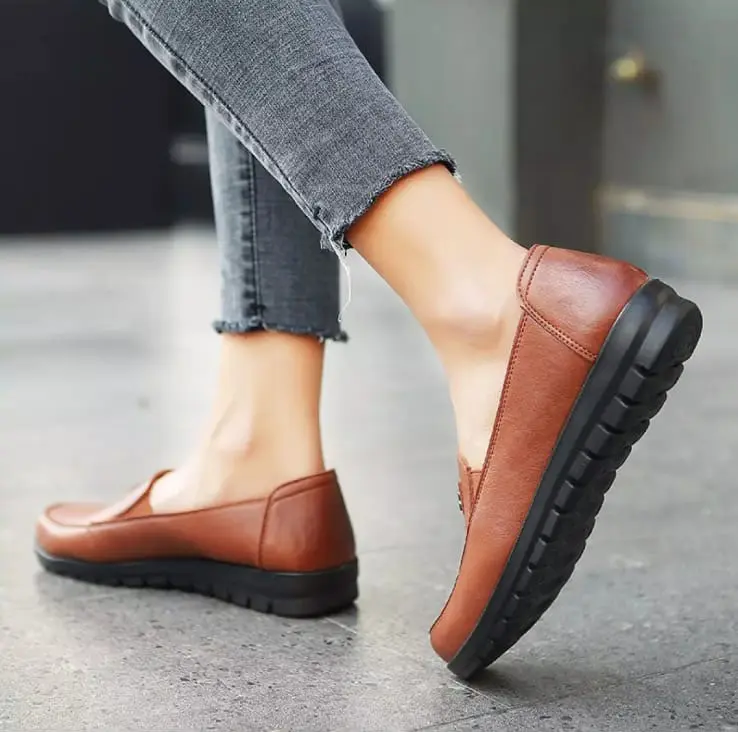Sepatu Wanita LOAFERS KK Slip on terbaru sepatu kerja trendy nyaman kekinian 2021 elegan nyaman bernafas bisa COD korean style viral Shoes Flat 4