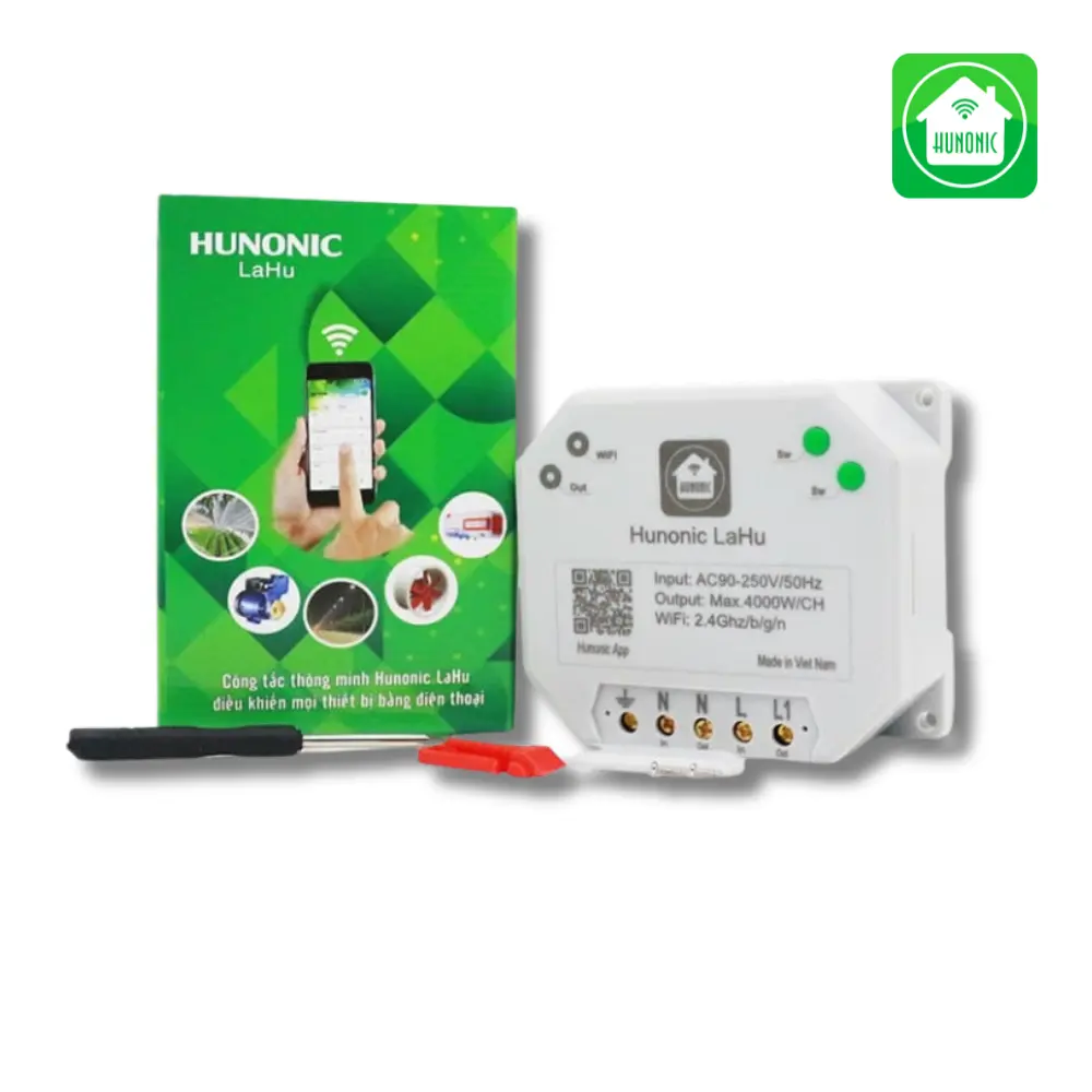 Công Tắc Thông Minh Hunonic Lahu Tích Hợp IC Thời Gian Thực  Điều Khiển Từ Xa, Hẹn Giờ
