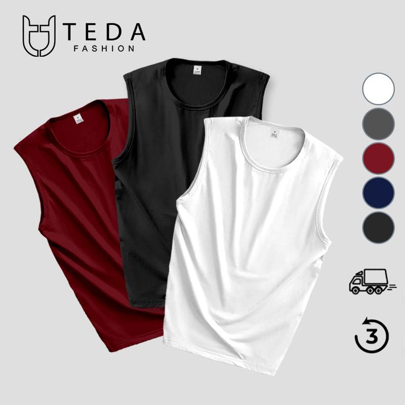 Combo 3 Áo Ba Lỗ Nam Tank Top, Chất Liệu Thun Lạnh Thể Thao Sport Tập Gym