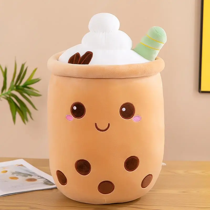 Cute Milk Tea Cup Design Plush Toy, Soft Stuffed Teacup Pillow, Kawaii Cartoon Stuffed Toy for Family and Friends, Home Decoration, Gift for Her, Men's Gift 5
