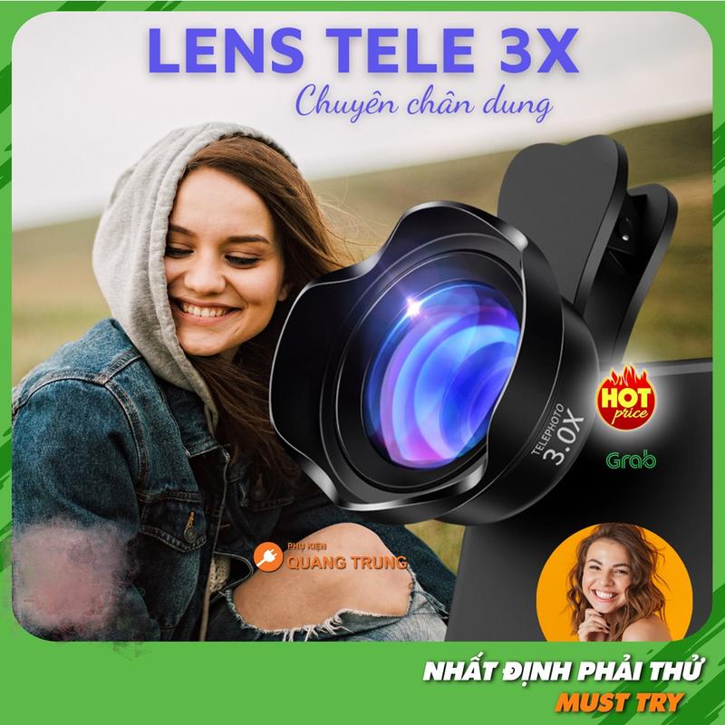  Lens tele 3X chụp ảnh xóa phông cho điện thoại 
