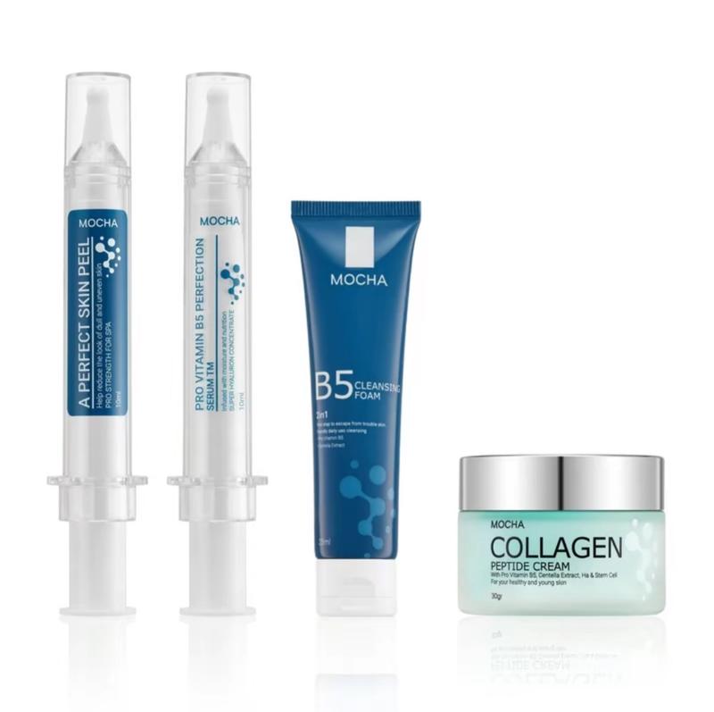 COMBO RETINOL MIX PEEL MOHCA: Tinh Chất Peel, Serum Provitamin B5, Kem Face Collagen, Sữa Rửa Mặt B5 Làm Đẹp Da Skincare Peel Da