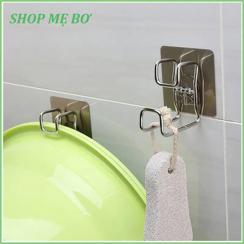 Móc treo/ Giá treo chậu, đồ dùng nhà tắm, nhà bếp bằng inox siêu chắc 0