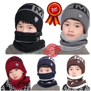 Topi Anak Cowok laki laki ABG Beanie hat ABG usia 4-12 tahun model XGB Rajut
