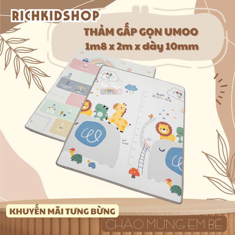 CFV6535 - Thảm gấp UMOO mẫu mới 2024-2025 đẹp , dày xịn xò 1m8 x 2m độ dày 1cm
