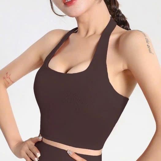 Áo Croptop Cổ Yếm Nhún Lưng Thể Thao Nữ Tập Gym , Yoga , Aerobic , Pilates