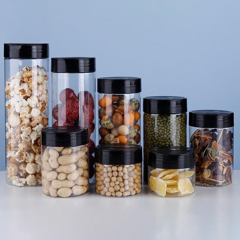 Product Introduction of 1Pcs New with Butterfly Lids Labels Seasoning Bottle 100ml-300ml Double Cover BBQ Condiment Box Plastic Clear Spice Jars for Herbs Powders Salt Pepper 20