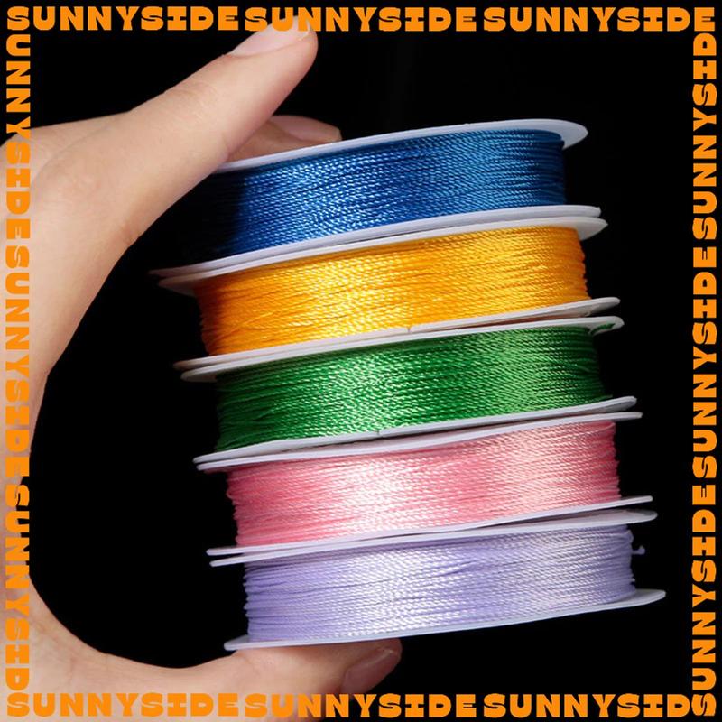 01 Cuộn Dây Đan Vòng Tay Chất Liệu Polyester Xoắn 0.8mm Cuộn 10m Làm Handmade Trang Sức Thắt Vòng Diy