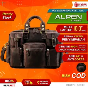 Leather Concept ALPENCOKLAT Tas Selempang Kulit Asli Crazy Horse Leather- ALPEN COFFEE By Napoleon