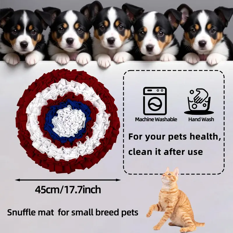 Non-slip Bottom Pet Sniffing Mat, Washable Pet Feeding Pad with Fixed Strap, Interactive Training Mat for Indoor Use, Dog & Cat Accessories 1