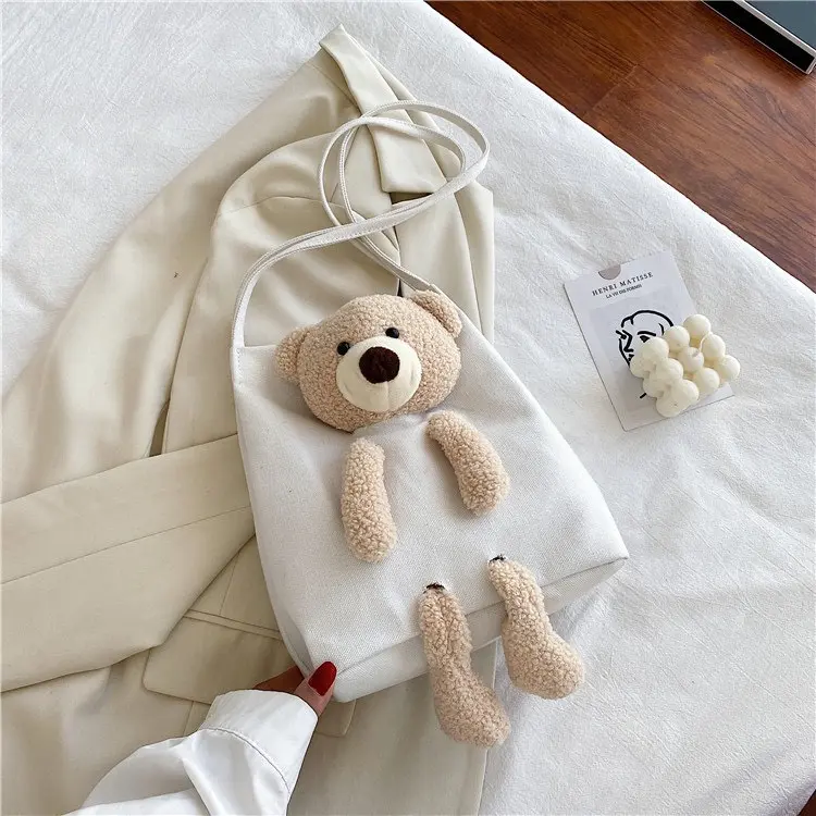 Túi vải canvas,túi xách nữ túi đeo chéo hình gấu siêu dễ thương (SHK123) Không có đánh giá Bag 2