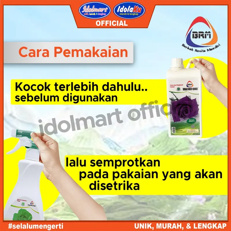 IDOLAKU BRM Pelicin & Pengharum Pakaian 1000 ml Pewangi Loundry Original 2