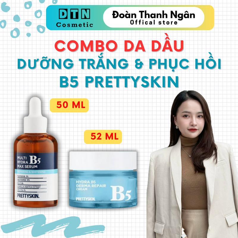 Com bo Da Dầu 01 Serum B5 Prettyskin dành cho da dầu màu xanh đậm + 01 hủ kem B5 prettyskin