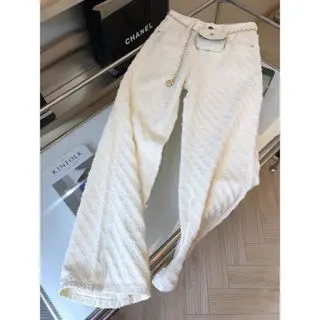 (Có Sẵn) Quần jeans trắng ống đứng Denim bò, Quần dài jeans dáng suông trần trám hàng QC