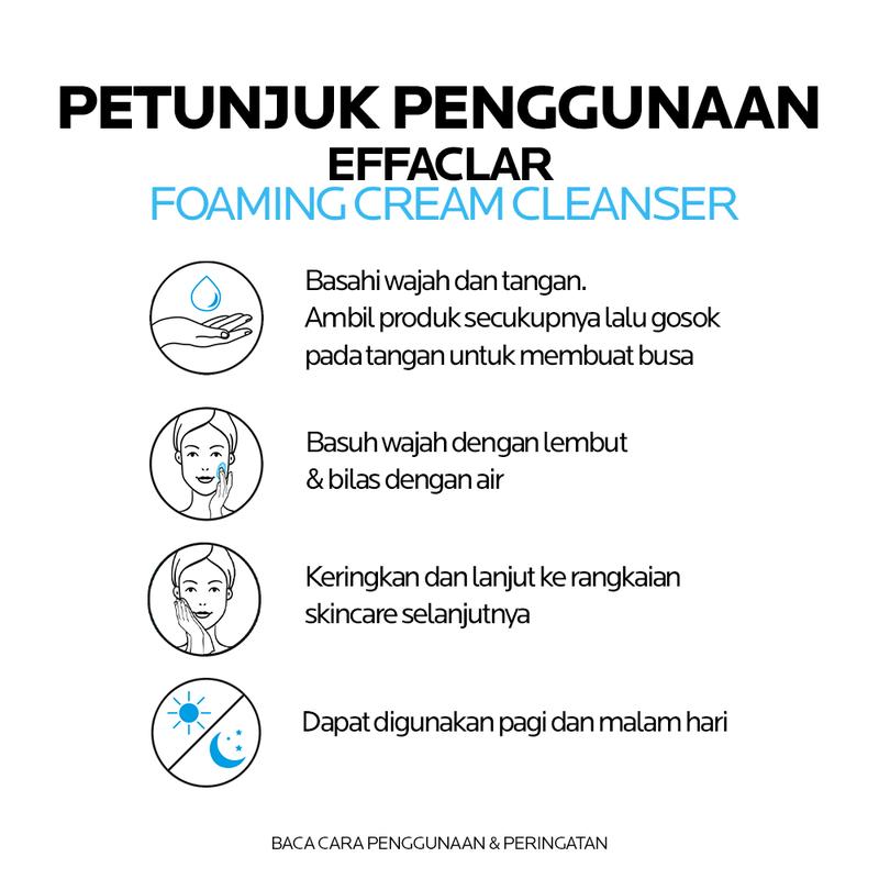 La Roche Posay Effaclar Foaming Cream 125ml - Deep Cleansing Mengangkat & Membersihkan Kotoran Kulit Wajah Berminyak / Berjerawat (Oily Acne Prone) 5