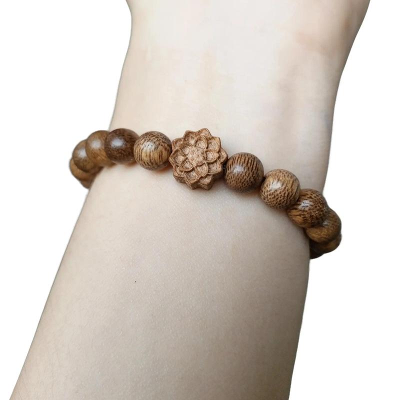 Ưu đãi vòng tay charm hoa sen gỗ trầm tốc vườn size hạt 8-10 li,  phụ kiện thời trang nam nữ đeo tay móc khóa 2024 Ong Trang Sức Tốc Vườn Shop