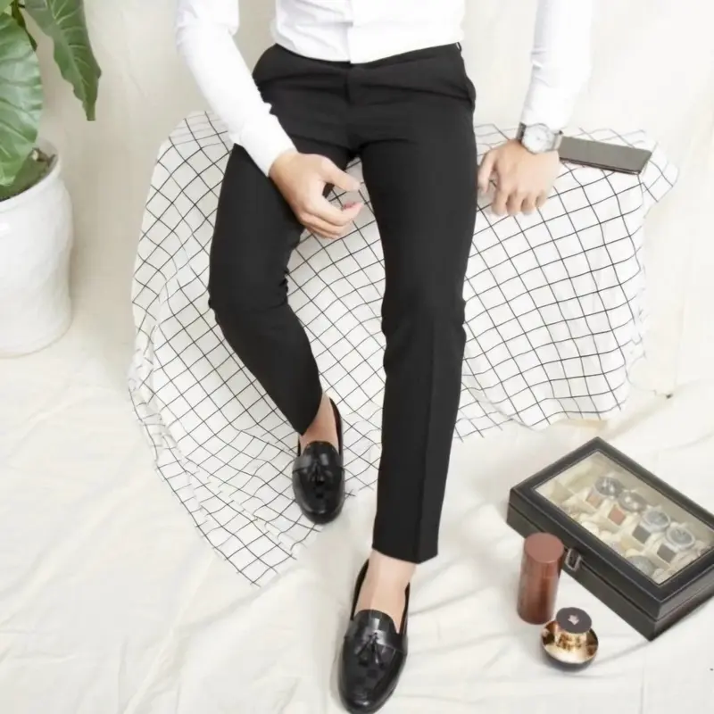 QAL05Quần âu nam co giãn tốt chất vải lì 79 dày dặn - Pants, Menswear 5