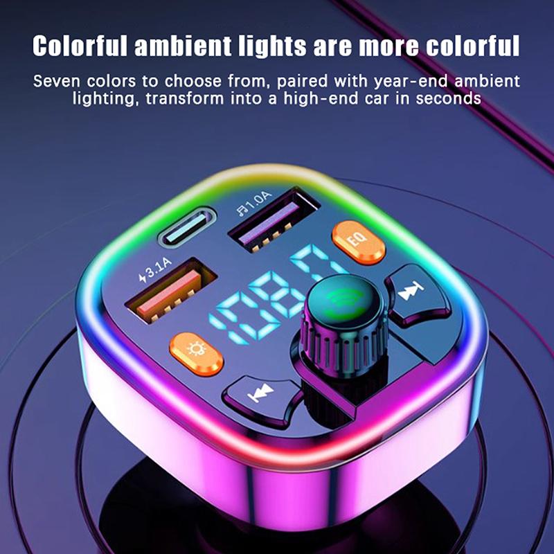 Product Introduction of USB Car Charger Quick Charge Bluetooth FM Transmitter USB Type C 3A PD 18W Car Fast Charging For Phone 17