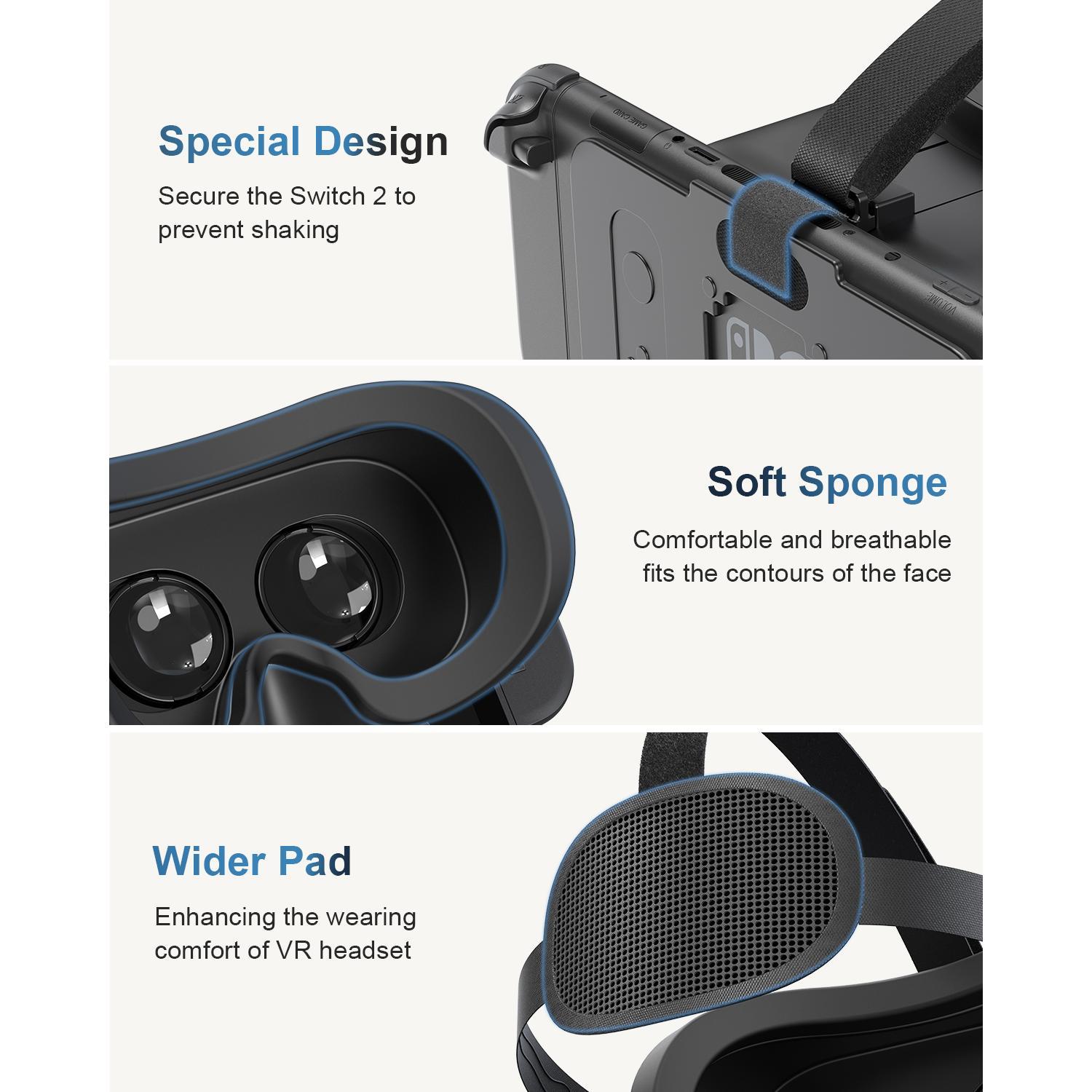 VR Headset For Nintendo Switch 2 3D Glasses Virtual Reality Movies NS 2 VR Immersive Gaming Experience Headband Adjustable Lens - Image 3