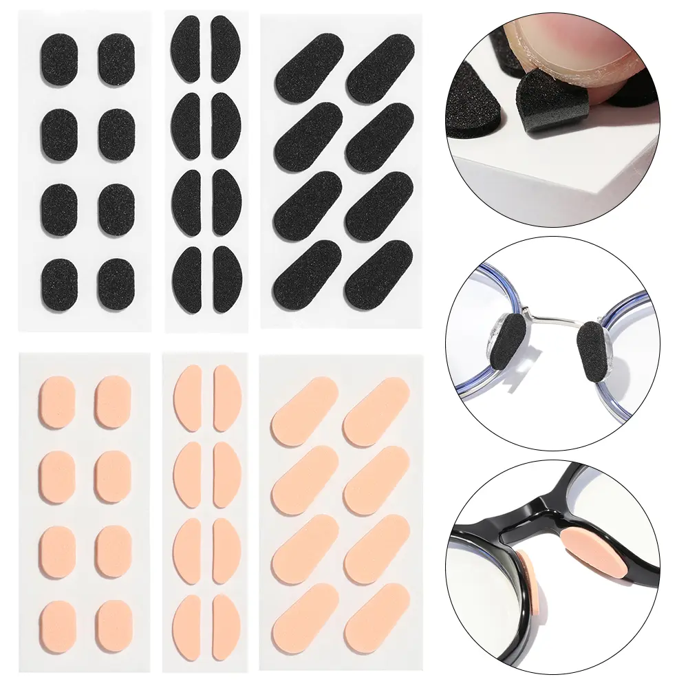 4 Pairs 1.5mm Unisex Glasses Holder Without Creasing Eyeglasses Nosepads Non-slip Self-adhesive EVA Nose Pads