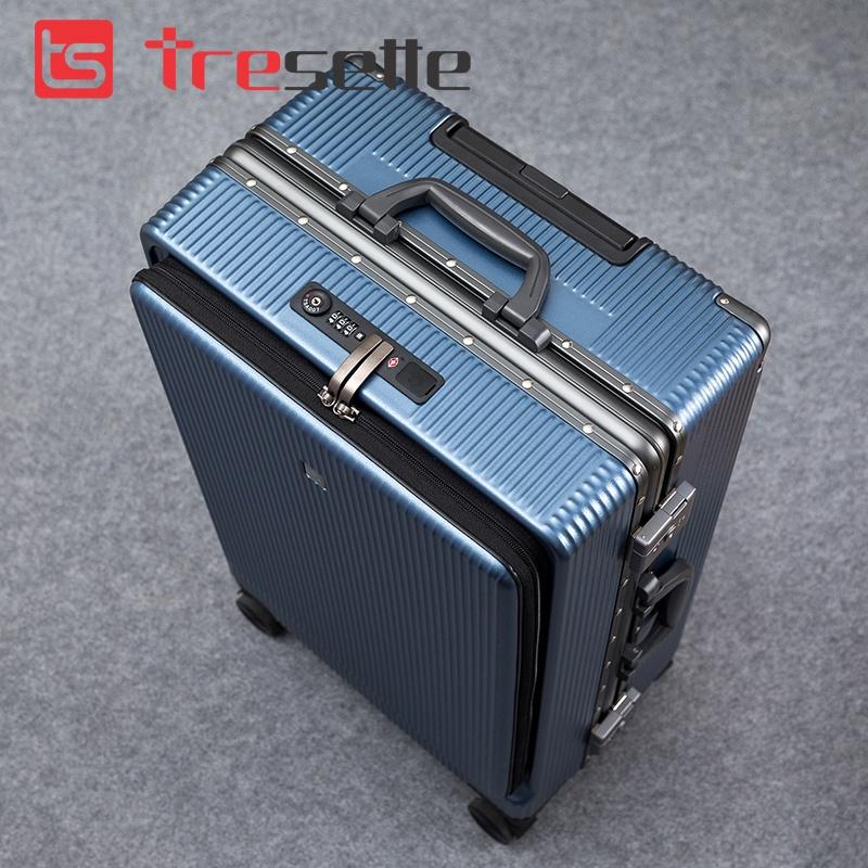 Product Introduction of [SIZE 20+24+26INCH] Vali cao cấp Tresette TSL-2029 Có Ngăn Đựng Latop Vân Dọc Sang Trọng Cổng Sạc USB 26