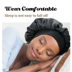 Hair Bonnet With Broad Band / Night Sleep Cap /ikat kepala tidur malas alat penata rambut /Protect Pelindung Tidur Pelindung Rambut Rontok