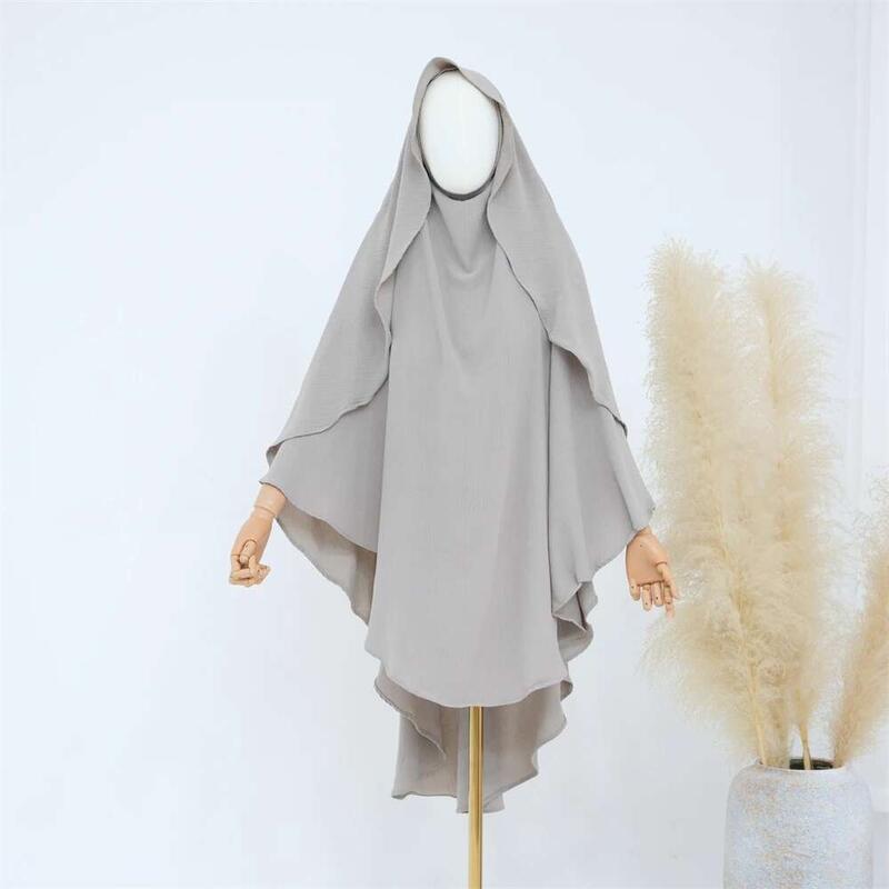 Product Introduction of Ramadan Solid Khimar Abaya Dubai Niqab Turkey Arabic Muslim Hijab Islam Prayer Clothes For Women Djellaba Turban Musulmans Femme 15