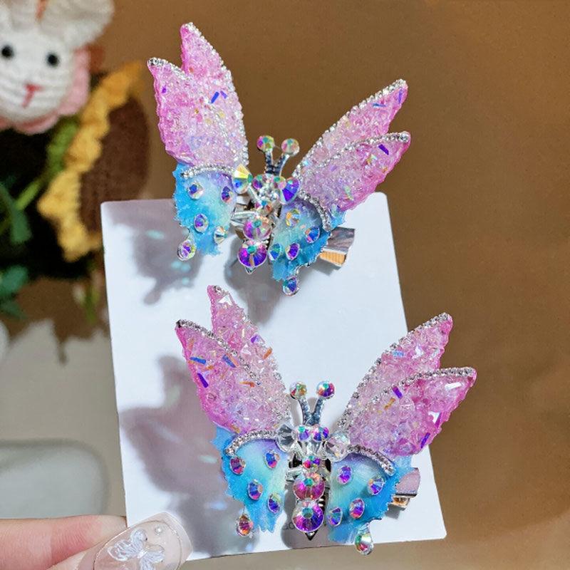 Kẹp Tóc Bướm, Thiết Kế Mới, Pha Lê Dream Color, Cho Bé Gái, Kẹp Tóc, Phụ Kiện Đội Đầu Công Chúa Bé Gái, Phong Cách Thanh Lịch, Phụ Kiện Tóc 1