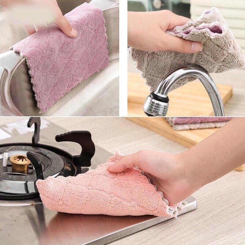 Khăn lau dầu vệ sinh bếp, đồ dùng đa năng, khăn lau tay nhà bếp khăn lau siêu thấm hút 2 mặt tiện lợi Làm Sạch 9