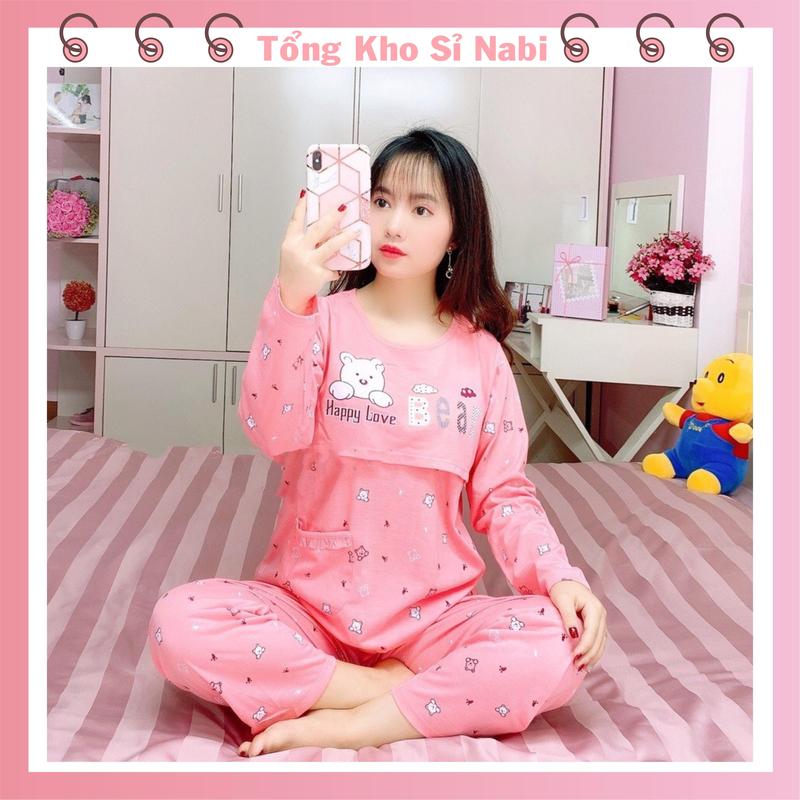 Bộ bầu - bộ sau sinh cho con bú chất liệu  ctthô mềm ( gấu BEAR )