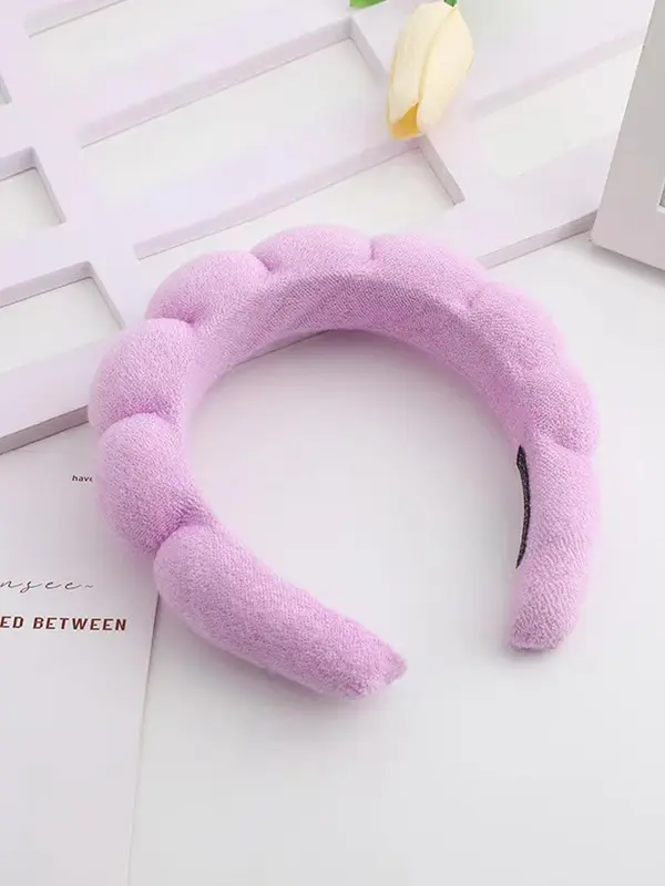 Cute Geometric Design Pink Hair Hoop, Casual Versatile Sponge Fabric Hair Hoop for Women & Girls Hairstyle Ideas, Daily Use As Valentine's Day Gifts, Hair Accessories, Puffy Headband 2