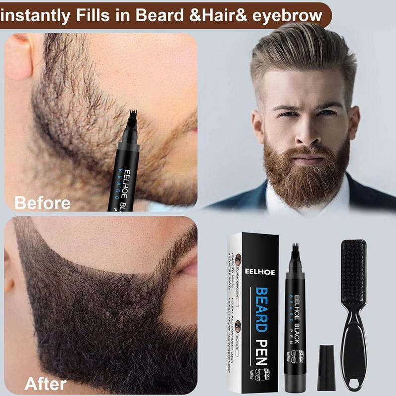 Product Introduction of Black Beard Pen Beard Filler Pencil And Brush Beard Waterproof Moustache Shaping Coloring 32