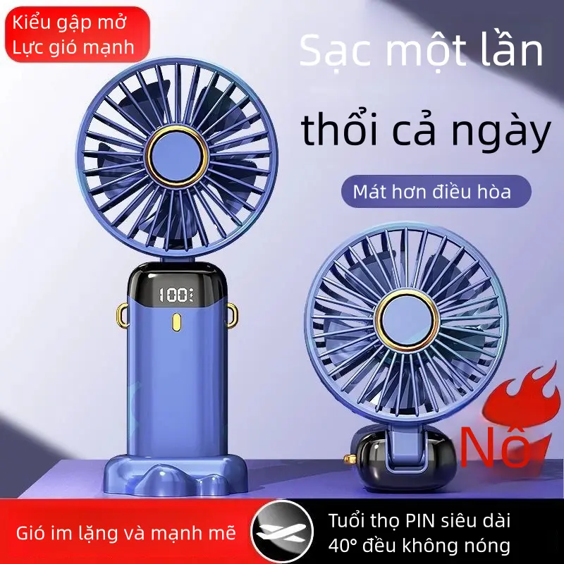 Quạt Cầm Tay 5 Tốc Độ Gió Có Màn Hình Led Hiển Thị Dung Lượng Pin 10000 MHA
