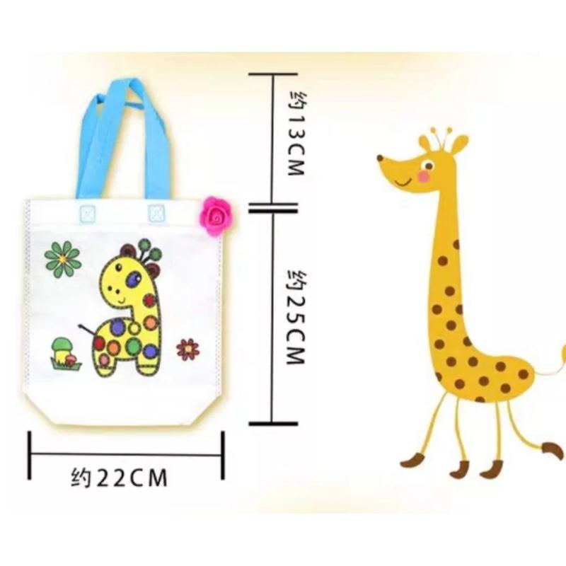 Party Supplies Children Canvas Tote Bag Colouring Kit 1